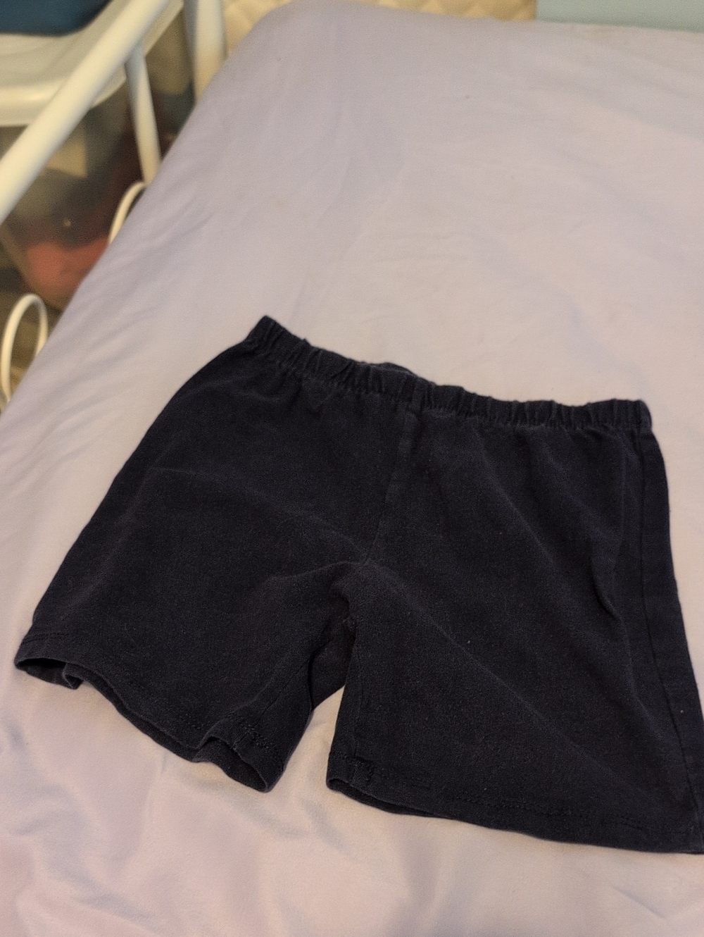 Girl's Navy Blue Elastic-Waist Shorts